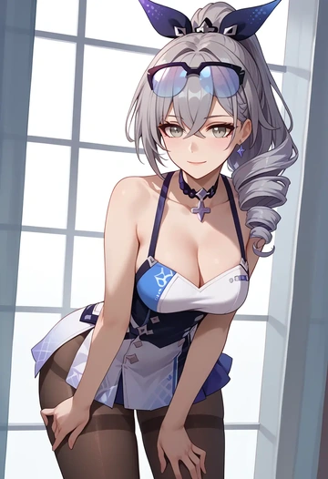 star rail,silver wolf,nurse, pantyhose,mini skirt  - AI generated anime art